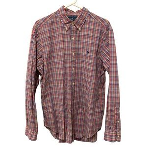 Ralph Lauren Long Sleeve Button up Shirt Pink and Purple stripe Large